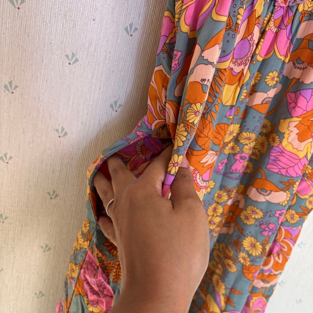 Natural Life Sedona Jumpsuit Medium Wide Leg Floral Boho Festival Resort Beach - Picture 7 of 12